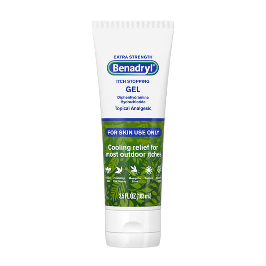 Benadryl Extra Strength Anti-Itch Topical Gel with 2% Diphenhydramine HCl for Itch Relief of Outdoor Itches Associated with Poison Ivy, Insect Bites & More, 3.5 fl. oz