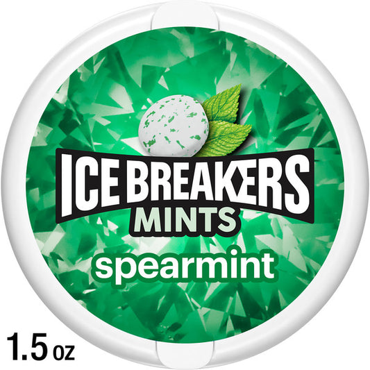 ICE BREAKERS Spearmint Flavored Sugar Free Mints Puck, 1.5 oz