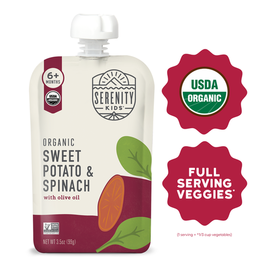 Serenity Kids Organic Sweet Potato & Spinach Baby Food Pouch