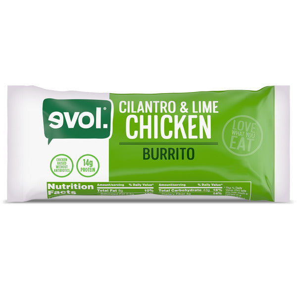 EVOL Cilantro Lime Chicken Burrito, Frozen Meal