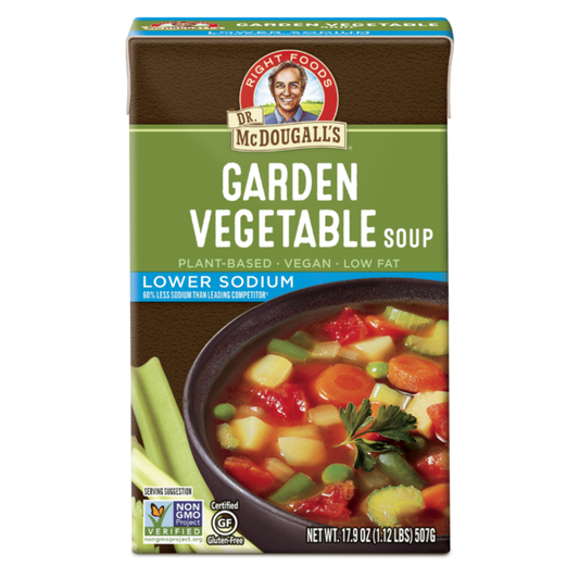 Dr. McDougall's Right Foods Lower Sodium Garden Vegetable Soup Carton