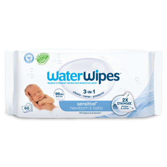 WaterWipes Sensitive Newborn & Baby Wipes, 99.9% Water, Unscented & Hypoallergenic