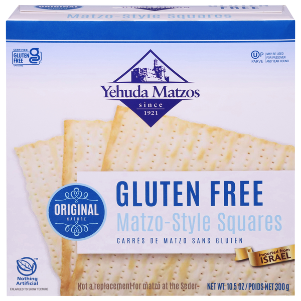 Yehuda Matzo-Style Squares, Gluten Free, Original,