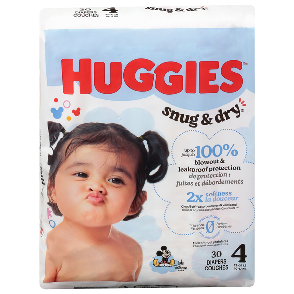 Huggies Snug & Dry Size 4 Diapers (22-37 lb)