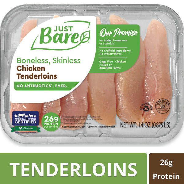 Just Bare Brand Chicken Tenderloins, Boneless, Skinless