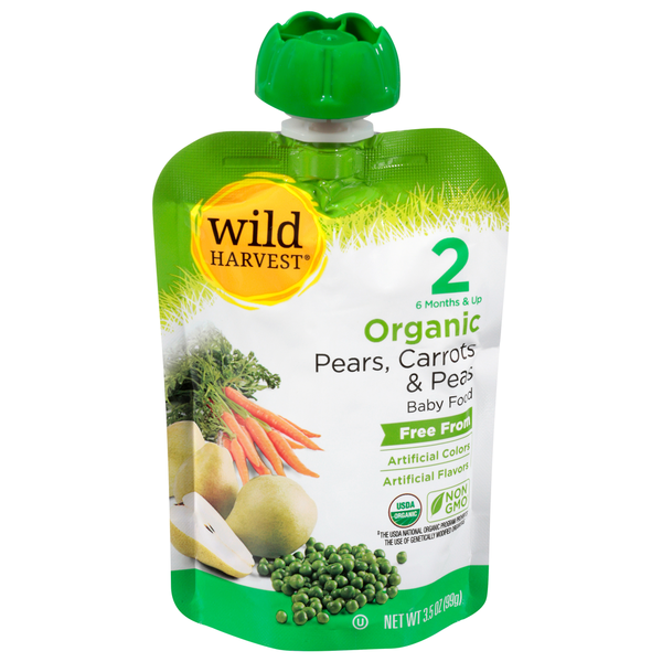 Wild Harvest 2 6 Months & Up Organic Pears Carrots & Peas Baby Food