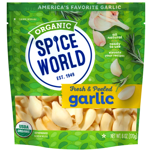 Spice World Organic Fresh & Peeled Garlic