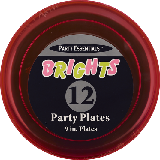 Party Essentials Plates, Party, 9 Inches, Neon Assorted