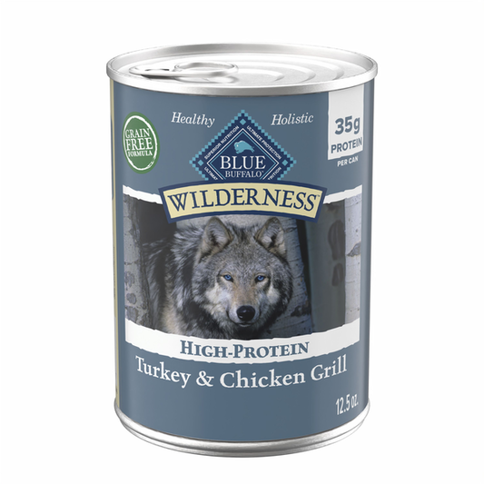 Blue Buffalo Wilderness Adult Wet Dog Food, Turkey & Chicken Grill, can