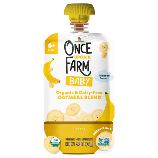 Once Upon a Farm Oatmeal Blend, Organic & Dairy-Free, Banana, Baby, 6+ Months