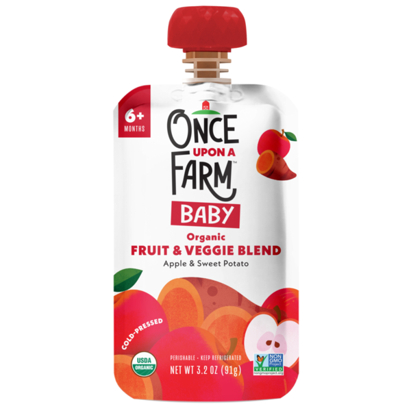 Once Upon a Farm Apple and Sweet Potato Organic Baby Food Pouch