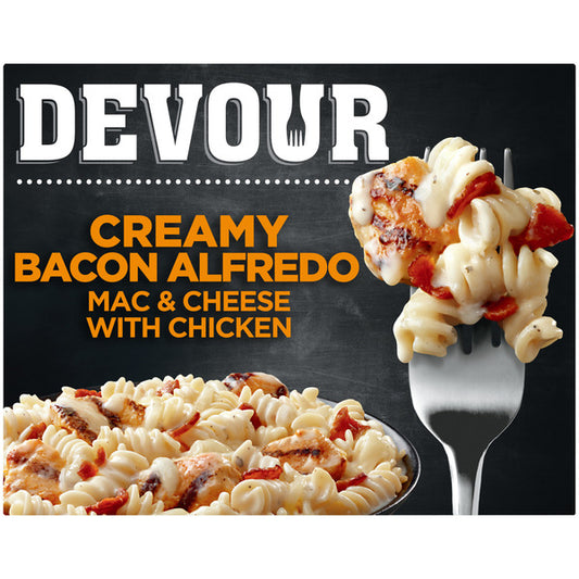 DEVOUR Creamy Bacon Alfredo Mac & Cheese with Chicken Frozen Meal