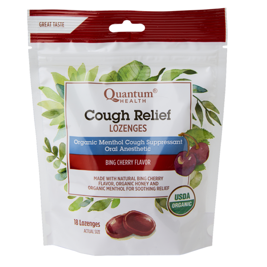 Quantum Health Cough Relief Bing Cherry Bagged Lozenges 18 ct