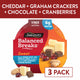 Sargento Sweet Balanced Breaks® Cheddar Cheese, Milk Chocolate Chunks, Raspberry Flavored Dried Cranberries and Graham Crackers Snack Kit, 3-Pack