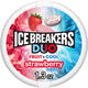 ICE BREAKERS Duo Fruit Plus Cool Strawberry Flavored Sugar Free Mints Puck, 1.3 oz