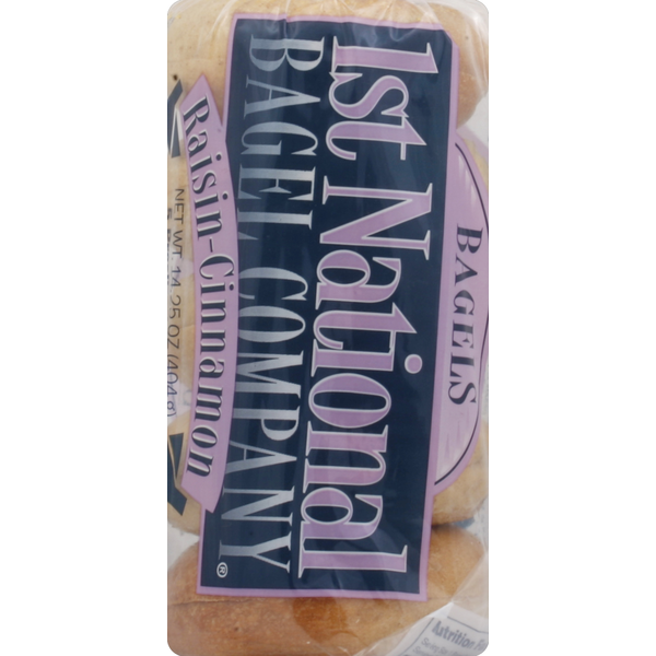 1st National Bagel Company Bagels, Presliced, Raisin-Cinnamon