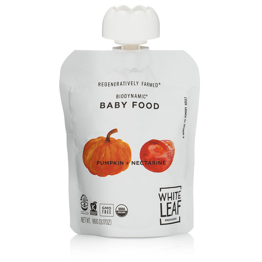 White Leaf Provisions Biodynamic Regeneratively Farmed, Organic Pumpkin & Nectarine Purée