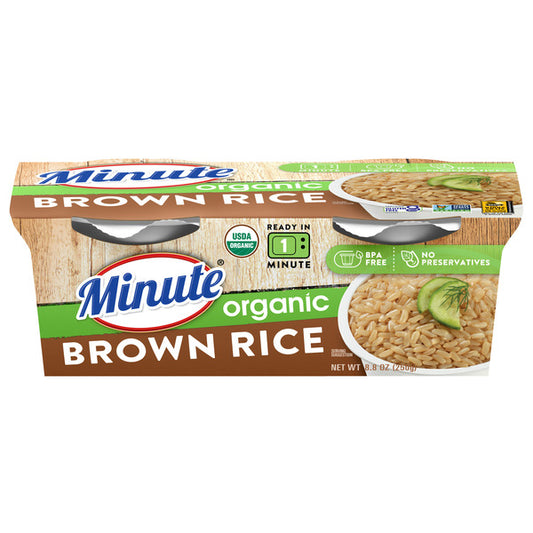 Minute Rice Ready-To-Eat Organic Brown Rice, Microwaveable Rice Cups