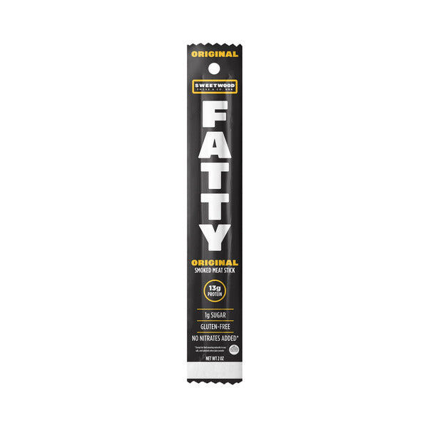 FATTY Meat Sticks, Grass Fed Beef, 13g Protein Per Stick, Original