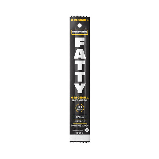 FATTY Meat Sticks, Grass Fed Beef, 13g Protein Per Stick, Original