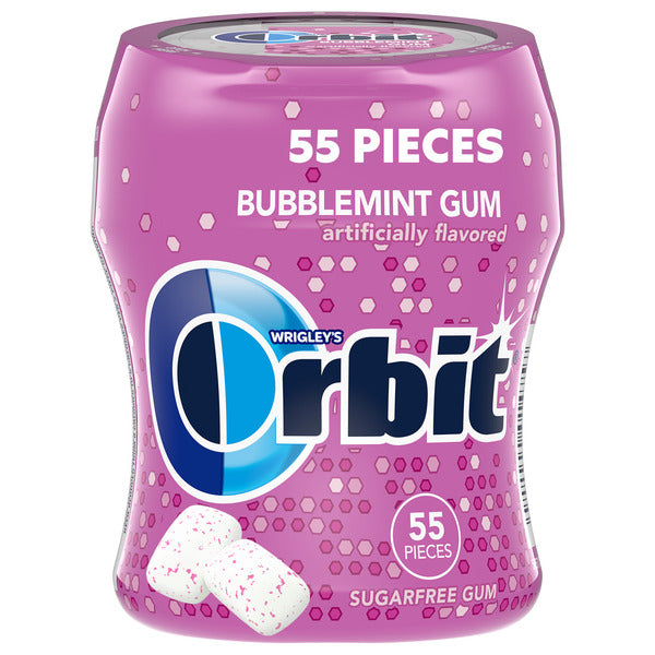 Orbit Bubblemint Sugar Free Chewing Gum Travel Essentials Bottle