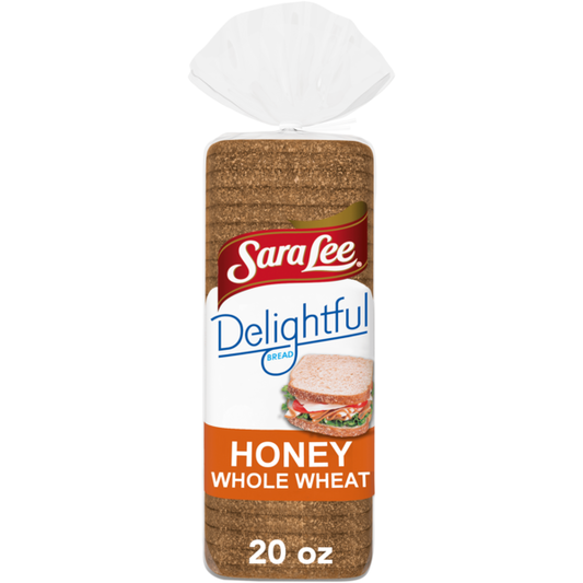 Sara Lee Delightful, Honey Whole Wheat, Bread, Wheat Bread, 20 oz