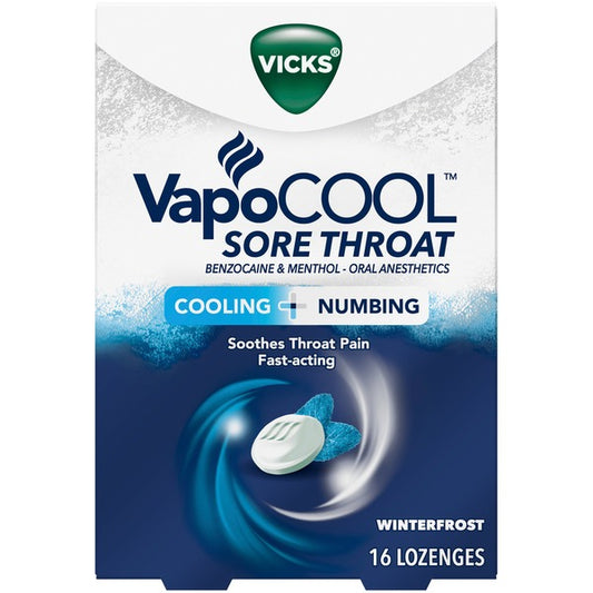 Vicks Sore Throat Lozenge, Fast-Acting Cough Drop, Winterfrost