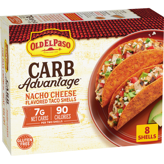 Old El Paso Carb Advantage Nacho Cheese Gluten Free Taco Shells