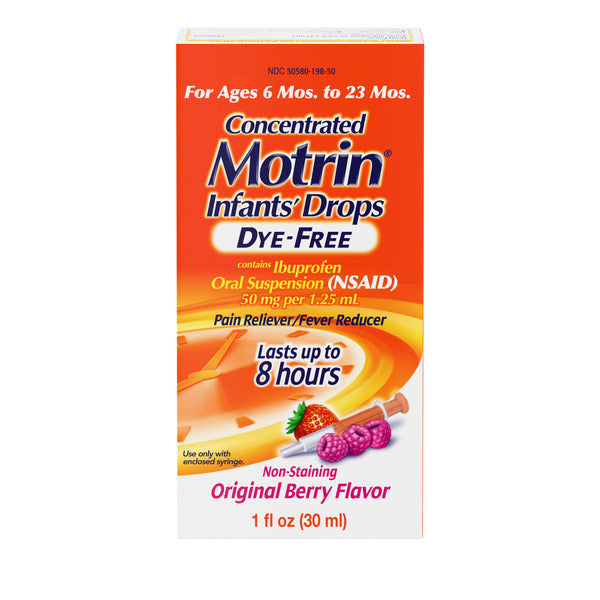 MOTRIN Infants' Dye-Free Liquid Medicine Drops with Ibuprofen, Berry