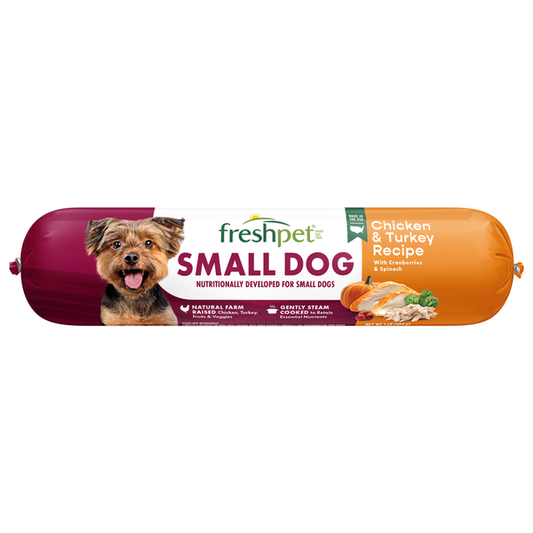 Freshpet Small Dog Fresh Chicken & Turkey Roll, Healthy & Natural Dog Food