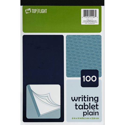 Top Flight Writing Tablet, Plain, 100