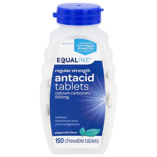 Equaline Chewable Tablets Regular Strength Peppermint Flavor 500 mg Antacid