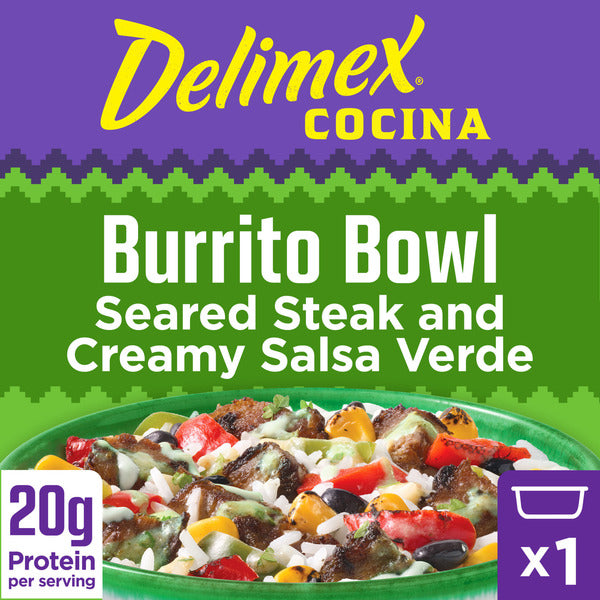 Delimex Seared Steak and Creamy Salsa Verde Burrito Bowl