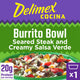 Delimex Seared Steak and Creamy Salsa Verde Burrito Bowl