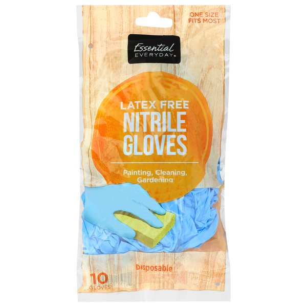 Essential Everyday Disposable Latex Free Nitrile One Size Gloves