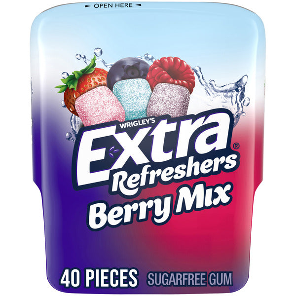 Extra Gum Refreshers Berry Mix Sugar Free Chewing Gum Piece Bottle