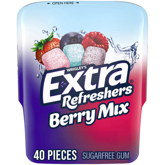 Extra Gum Refreshers Berry Mix Sugar Free Chewing Gum Piece Bottle