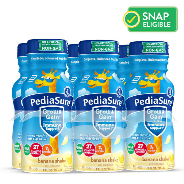 PediaSure Grow & Gain Nutrition Shake Banana Ready-to-Drink Bottles