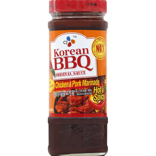 CJ Marinade, Chicken & Pork, Korean BBQ Original Sauce, Hot & Spicy