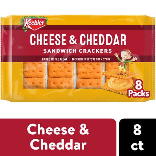 Keebler Cheese and Cheddar Sandwich Crackers, Lunch Snacks