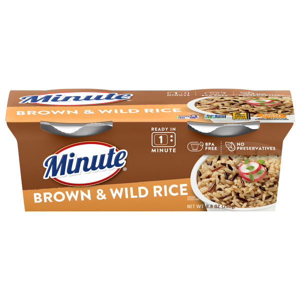 Minute Rice Ready-To-Eat Brown And Wild Rice, Microwaveable Rice Cups