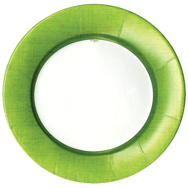 Caspari Linen Moss Green Dinner Plate, 10.5"