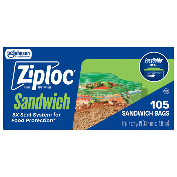 Ziploc Sandwich Bags with EasyGuide™ Texture, Grip ’n Seal Technology™