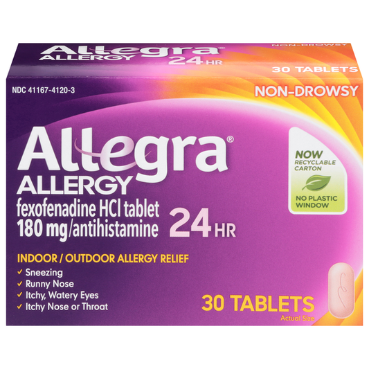 Allegra Allergy, Non-Drowsy, 24 Hr, 180 mg, Tablets