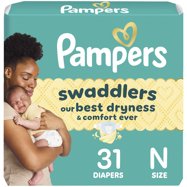 Pampers Swaddlers Diapers, Size N