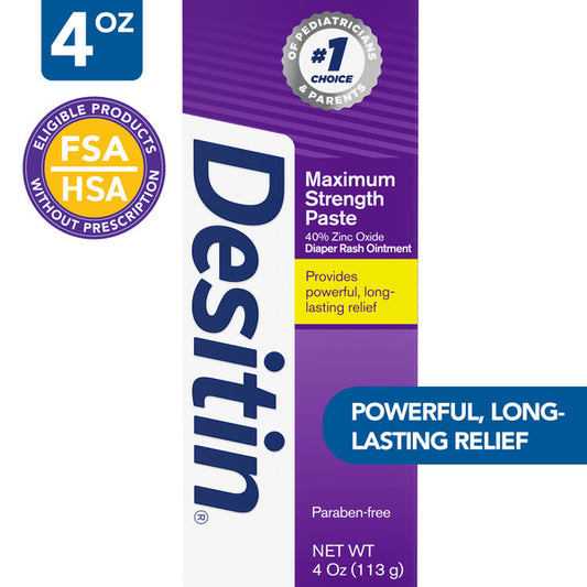 DESITIN Maximum Strength Baby Diaper Rash Ointment, 40% Zinc Oxide, 4 oz