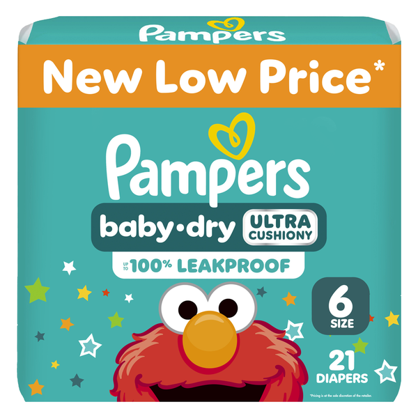Pampers Baby Dry Diapers, Size 6 (35+ lb)