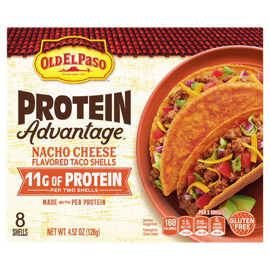 Old El Paso Protein Advantage Nacho Cheese Flavored Taco Shells