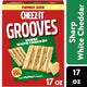 Cheez-It Grooves Sharp White Cheddar Crunchy Cheese Crackers, Snack Crackers, Family Size