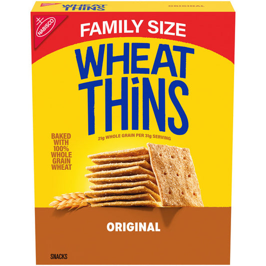 WHEAT THINS Original Snacks, Whole Grain Wheat Crackers, Snack Crackers 14 oz